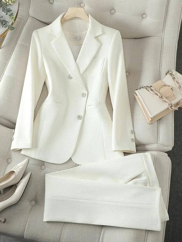 Women Elegant Autumn Coffee Beige Black Formal Pant Suit Ladies Female Blazer Jacket And Trouser Business Work Wear 2 -Piece Set
Women Elegant Autumn Coffee Beige Black Formal Pant Suit Ladies Female Blazer Jacket And Trouser Business Work Wear 2 -Piece Set