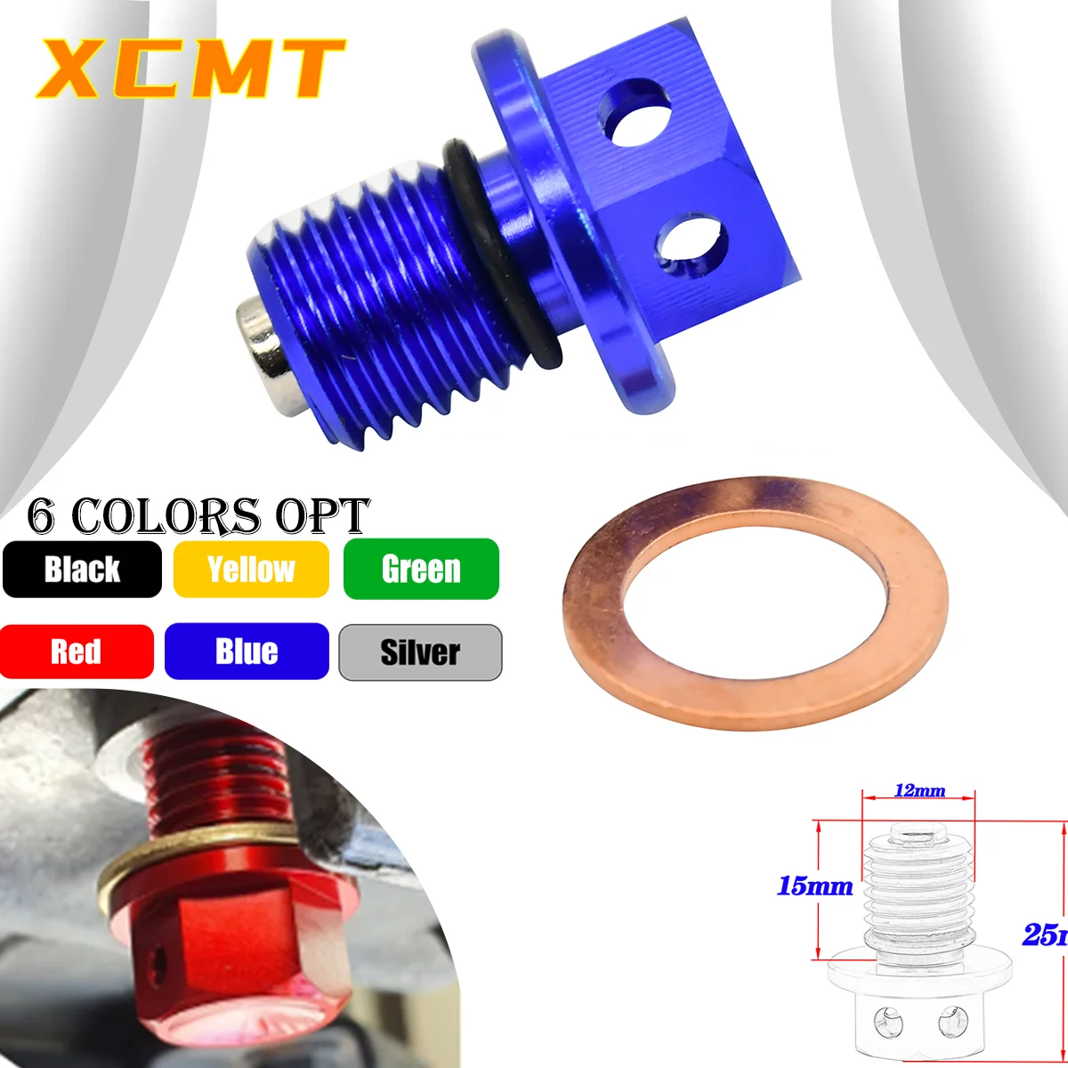 M12xP1.5 Magnetic Oil Drain Plug Bolt Screws For KTM EXCF Honda CRF CR XR Yamaha YZF HUSQVARNA Kawasaki KLX 125-530 Universal
M12xP1.5 Magnetic Oil Drain Plug Bolt Screws For KTM EXCF Honda CRF CR XR Yamaha YZF HUSQVARNA Kawasaki KLX 125-530 Universal