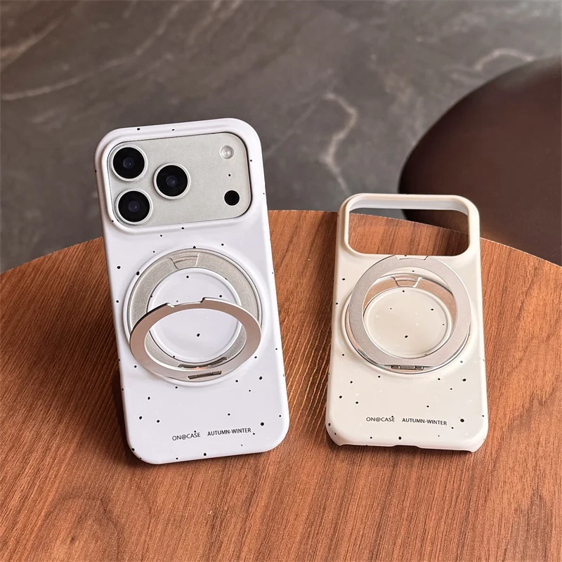 Magnetic Ring Stand Phone case For iPhone 15 16 17 Promax Luxury Dot Pattern Shockproof Cover For MagSafe Slim Protective Case
Magnetic Ring Stand Phone case For iPhone 15 16 17 Promax Luxury Dot Pattern Shockproof Cover For MagSafe Slim Protective Case