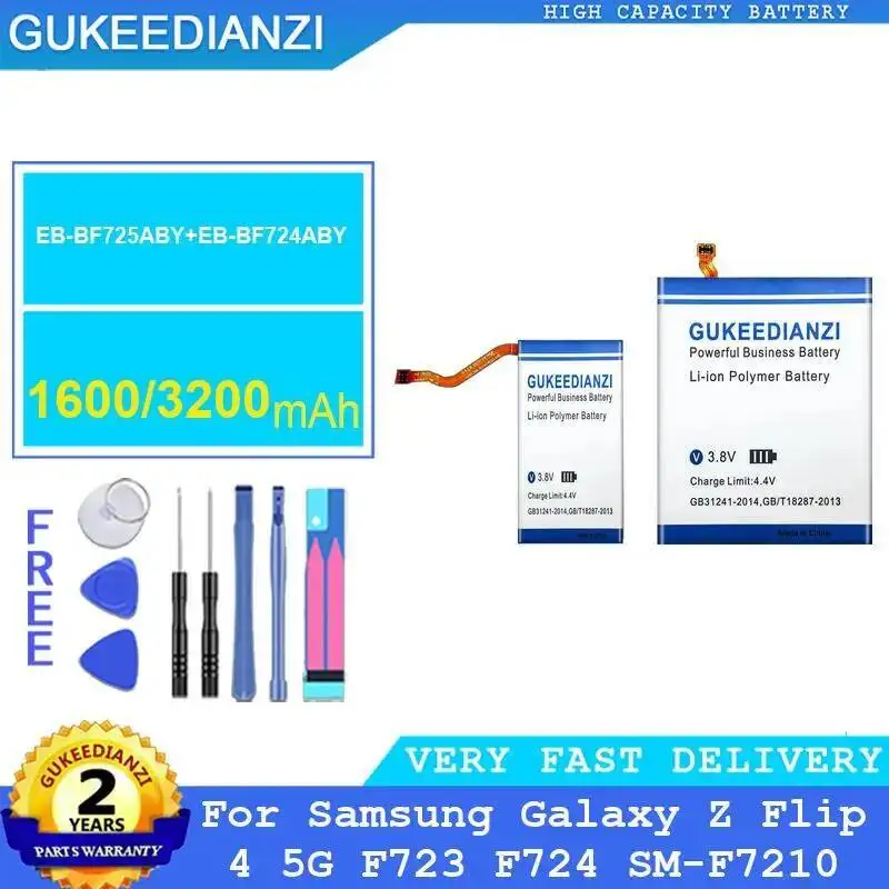 Аккумулятор мобильного телефона EB-BF725ABY + EB-BF724ABY 1600 мАч/3200 мАч для Samsung Galaxy Z Flip 4 5G F723 F724 SM-F7210
Аккумулятор мобильного телефона EB-BF725ABY + EB-BF724ABY 1600 мАч/3200 мАч для Samsung Galaxy Z Flip 4 5G F723 F724 SM-F7210