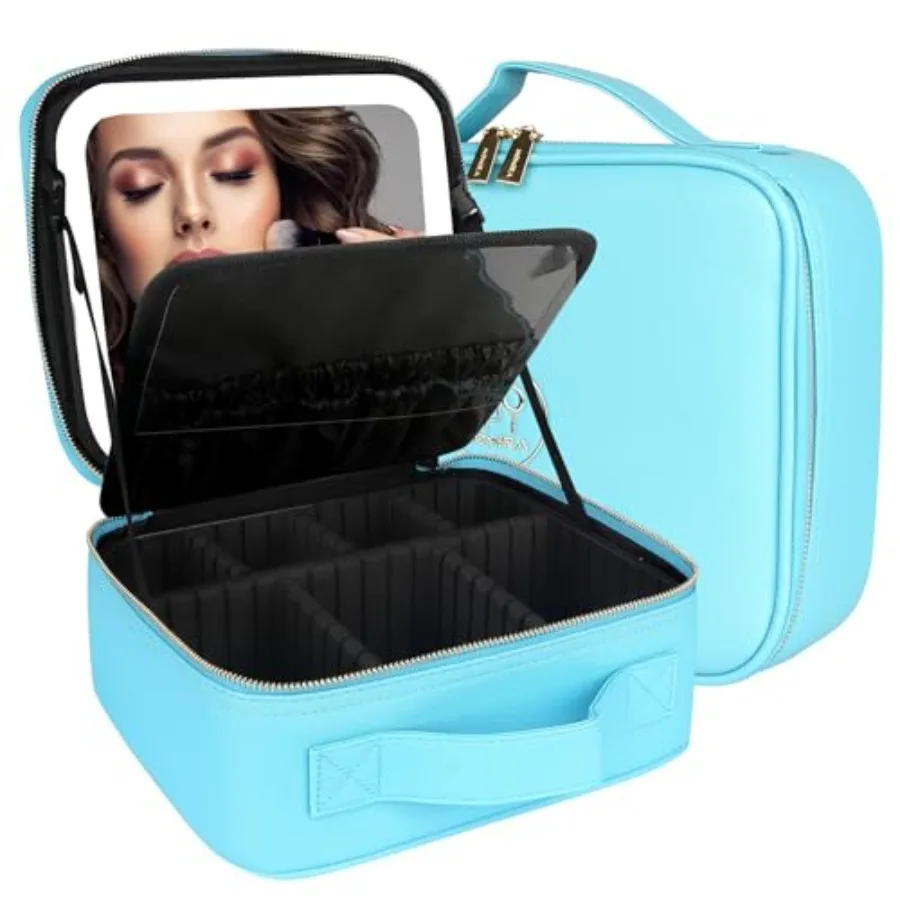 Travel Makeup Bag Cosmetic Bag Makeup Organizer Bag with Lighted Mirror Adjustable Brightness in 3 Color Scenarios Waterproof M
Travel Makeup Bag Cosmetic Bag Makeup Organizer Bag with Lighted Mirror Adjustable Brightness in 3 Color Scenarios Waterproof M