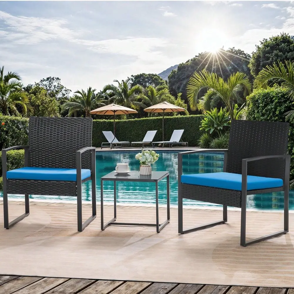 Pieces Patio Bistro Set, Wicker Outdoor Patio Furniture Set, Modern Rattan Patio Chairs With Coffee Table, Patio Conversation Se
Pieces Patio Bistro Set, Wicker Outdoor Patio Furniture Set, Modern Rattan Patio Chairs With Coffee Table, Patio Conversation Se