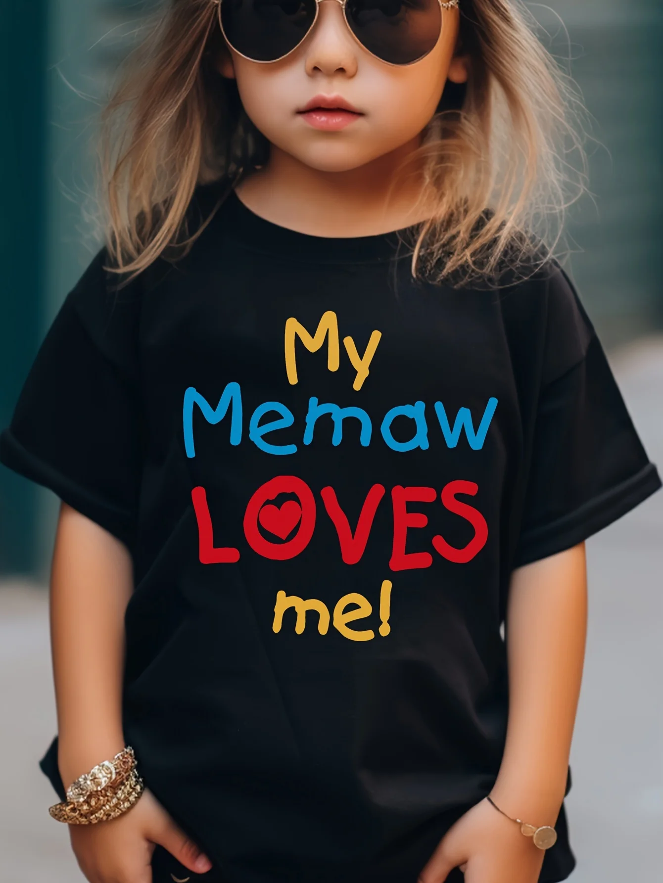 Girl's "Grandma Loves Me" Printed 100% Pure Cotton Short Sleeved T-shirt, Comfortable and Casual Summer Style
Girl's "Grandma Loves Me" Printed 100% Pure Cotton Short Sleeved T-shirt, Comfortable and Casual Summer Style