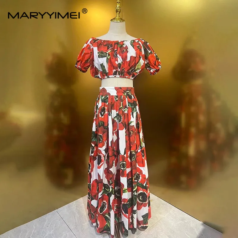 MARYYIMEI Модный женский новый тканый женский винтажный облегающий короткий топ с коротким рукавом и принтом + пушистая юбка комплект из 2 предметов
MARYYIMEI Модный женский новый тканый женский винтажный облегающий короткий топ с коротким рукавом и принтом + пушистая юбка комплект из 2 предметов