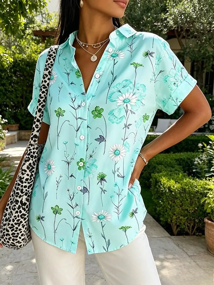 Modigirl Women Floral Print Blouse women's casual dresses Plus Size Short Sleeve Button Front Lapel Loose Casual Shirt Tops
Modigirl Women Floral Print Blouse women's casual dresses Plus Size Short Sleeve Button Front Lapel Loose Casual Shirt Tops