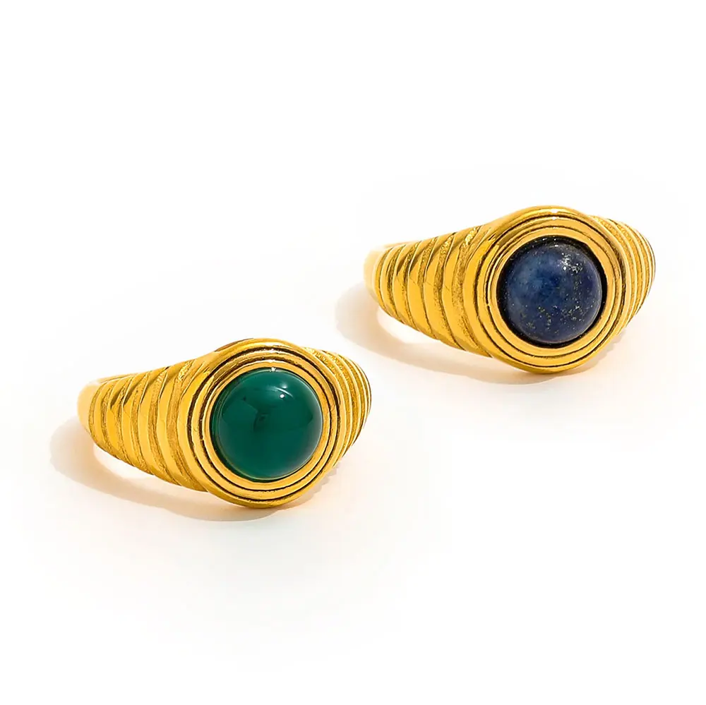 Joolim High End PVD Waterproof&No Fade Fashion Vintage Round Green Blue Stone Ring for Women Stainless Steel Jewelry Wholesale
Joolim High End PVD Waterproof&No Fade Fashion Vintage Round Green Blue Stone Ring for Women Stainless Steel Jewelry Wholesale