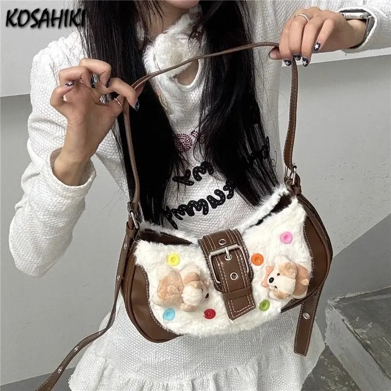 Y2k Fashion Kawaii Cartoon Dog Shoulder Bag Patchwork Fluffy Sweet Cute Women's Handbags Vintage All Match Chic Crossbody Bags
Y2k Fashion Kawaii Cartoon Dog Shoulder Bag Patchwork Fluffy Sweet Cute Women's Handbags Vintage All Match Chic Crossbody Bags