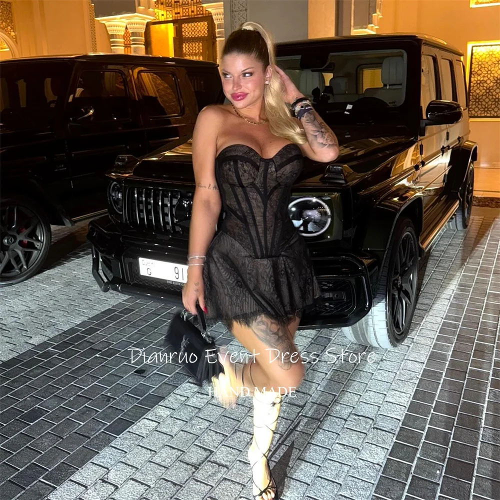 Dianruo Black A Line Prom Dresses Mini Lace Sweetheart Birthday Dress Woman Sexy Appliques Abiti Da Cerimonia Donna Customized
Dianruo Black A Line Prom Dresses Mini Lace Sweetheart Birthday Dress Woman Sexy Appliques Abiti Da Cerimonia Donna Customized