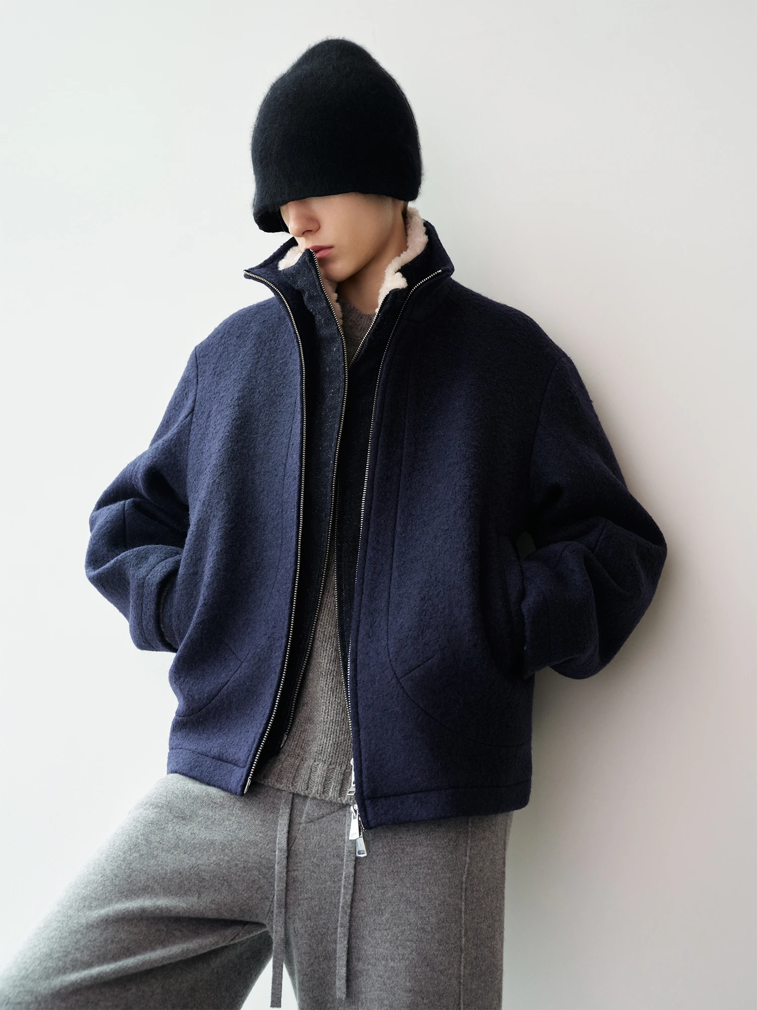 Hua Ji Yan Night Sea Wool Blend Tailored Simple Versatile Top Coat Women's mat Sle Stand Fit Outerwear Jaet
Hua Ji Yan Night Sea Wool Blend Tailored Simple Versatile Top Coat Women's mat Sle Stand Fit Outerwear Jaet