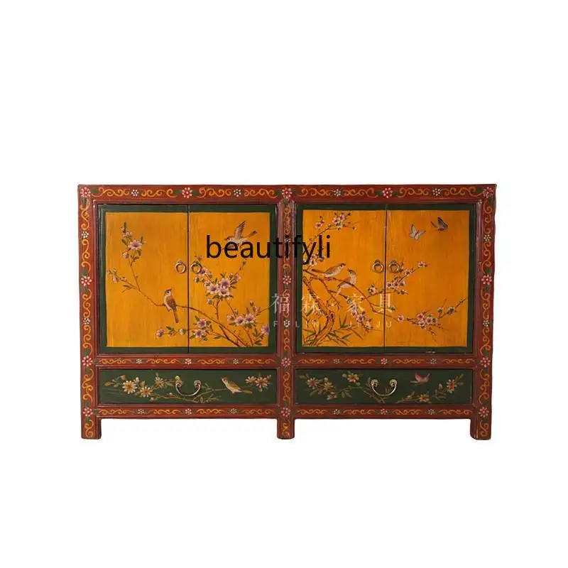 New Chinese-style painted entrance cabinet Solid wood entrance shoe cabinet Classical living room partition locker furniture
New Chinese-style painted entrance cabinet Solid wood entrance shoe cabinet Classical living room partition locker furniture
