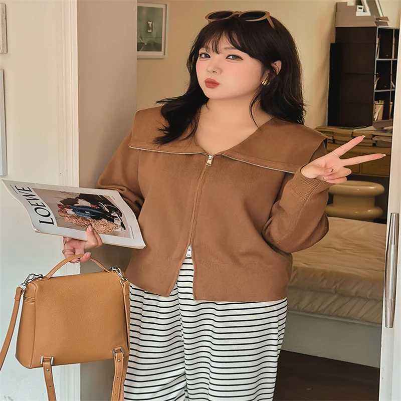 Large Navy Neck Zipper Coat Women's Top Loose and Versatile Casual Knitted Cardigan C113
Large Navy Neck Zipper Coat Women's Top Loose and Versatile Casual Knitted Cardigan C113