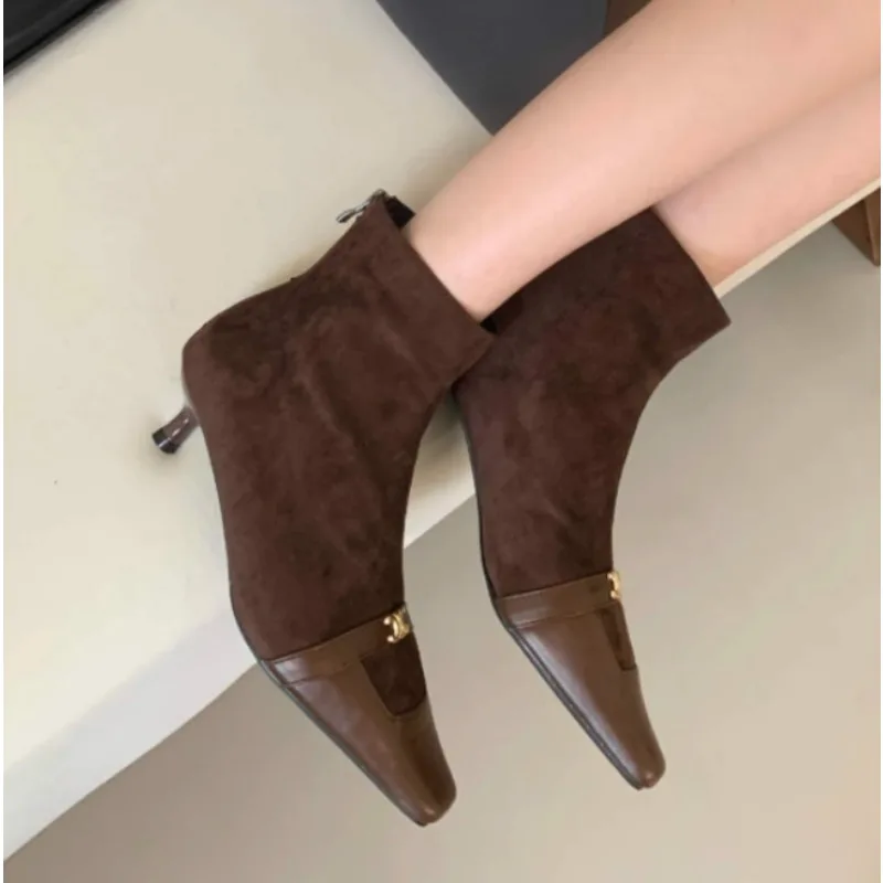 Footwear Pointed Toe Ladies Short Booties Slip On Shoes Fashion Designer Elastic Women Ankle Modern Boots Medium Heels Shoes
Footwear Pointed Toe Ladies Short Booties Slip On Shoes Fashion Designer Elastic Women Ankle Modern Boots Medium Heels Shoes