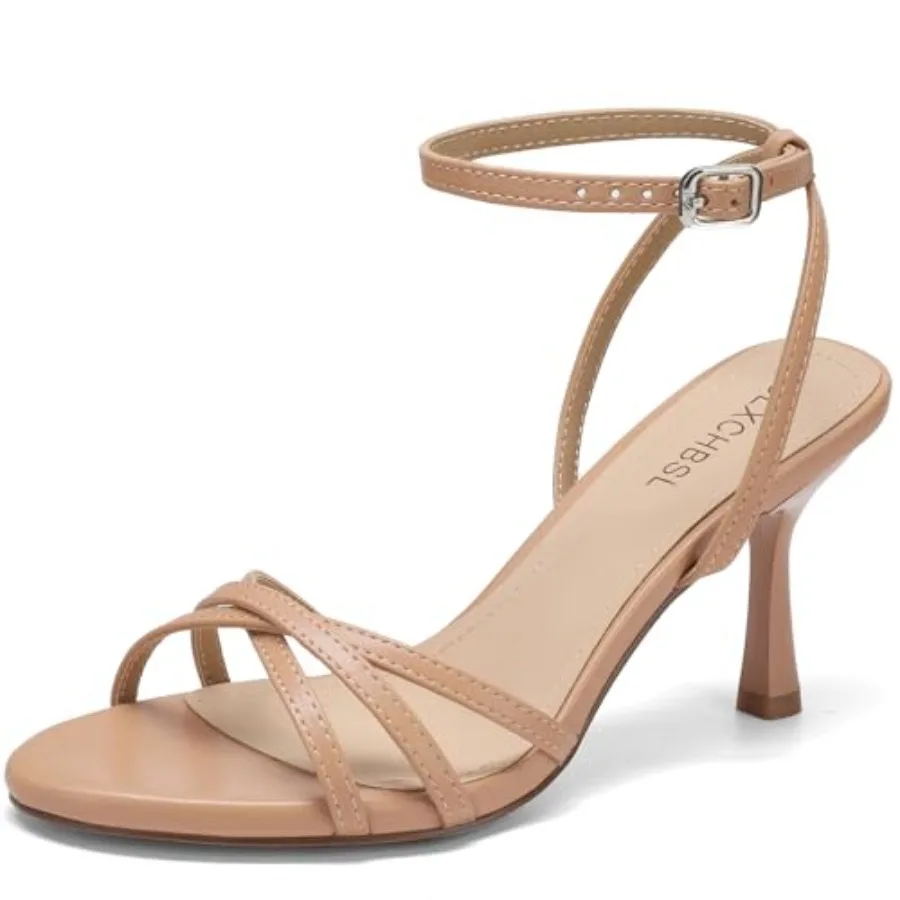 Kitten Heels for Women, Round Open Toe Buckle Heeled Sandals, Strappy Ankle Strap Shoes for Dress, Daily, Party, Evening, Forma
Kitten Heels for Women, Round Open Toe Buckle Heeled Sandals, Strappy Ankle Strap Shoes for Dress, Daily, Party, Evening, Forma