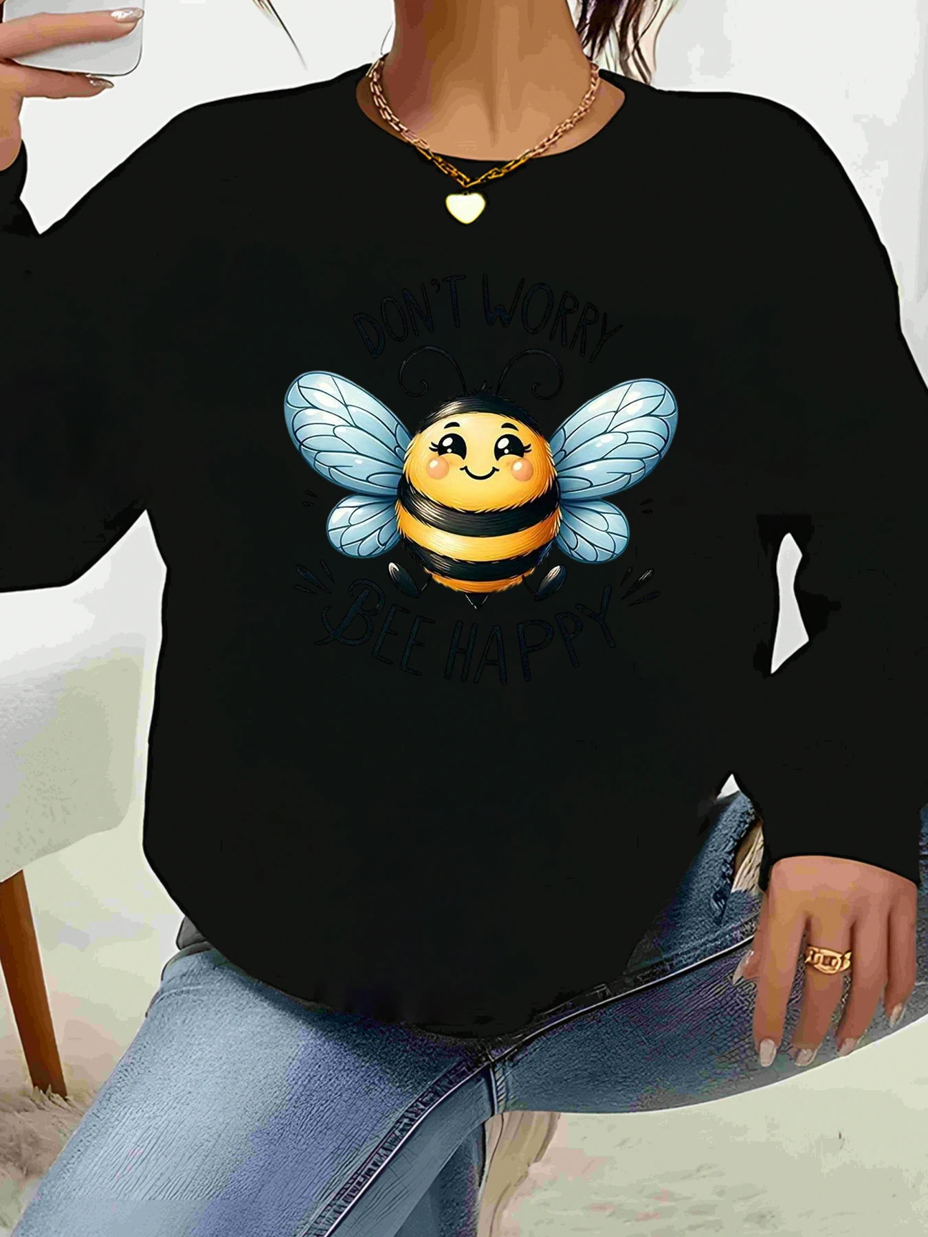 Bee and Text Print Long Sleeve Sweater for Casual Wear Women
Bee and Text Print Long Sleeve Sweater for Casual Wear Women