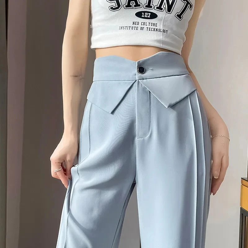 Ice Silk Pants Womens Clothing Korea Casual High Elastic Waist Wide Leg Pants Female 2024 Summer New Loose Versatile Trousers
Ice Silk Pants Womens Clothing Korea Casual High Elastic Waist Wide Leg Pants Female 2024 Summer New Loose Versatile Trousers