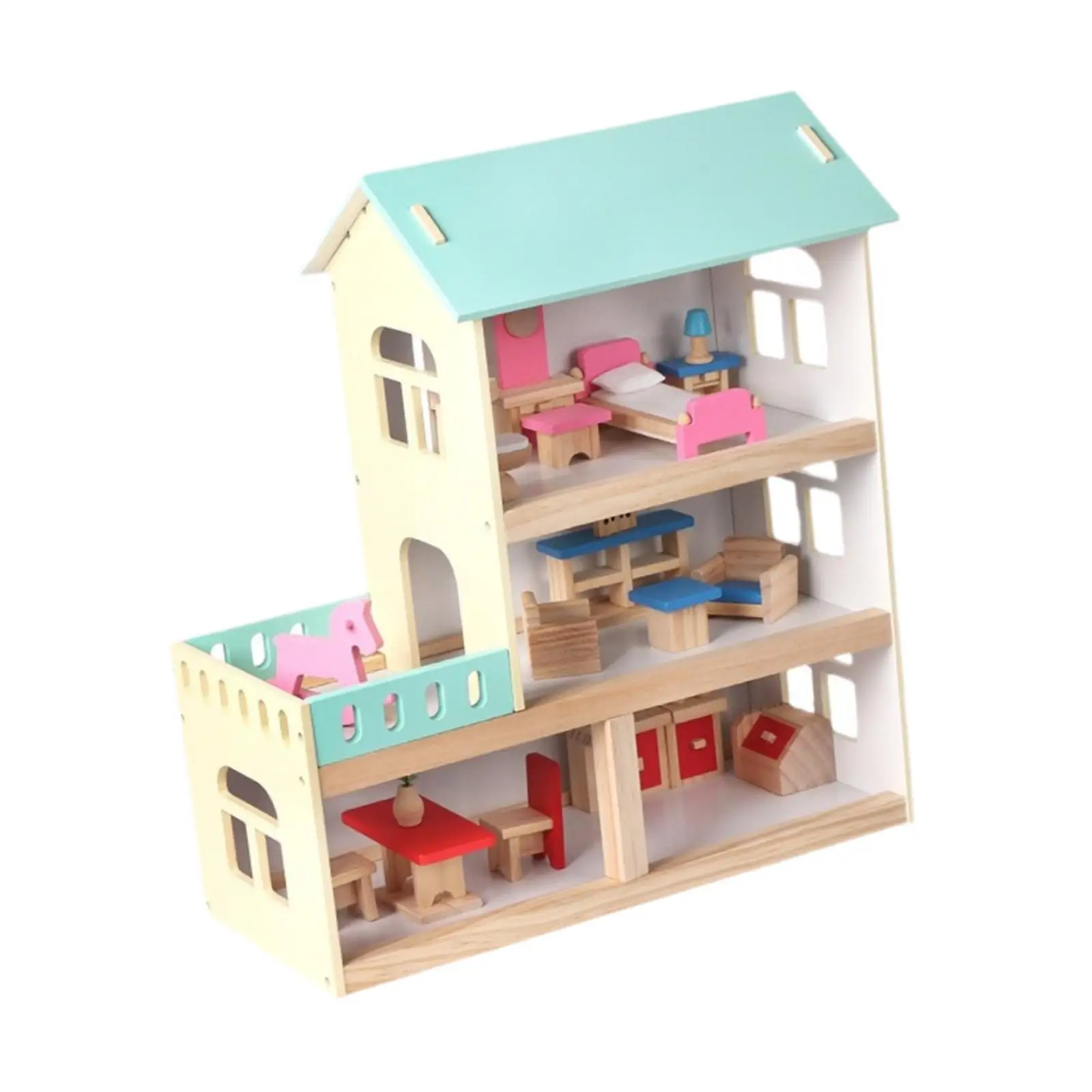 Kids Wooden Dollhouse Kids Mansion Playset Children Pretend Play Toy
Kids Wooden Dollhouse Kids Mansion Playset Children Pretend Play Toy