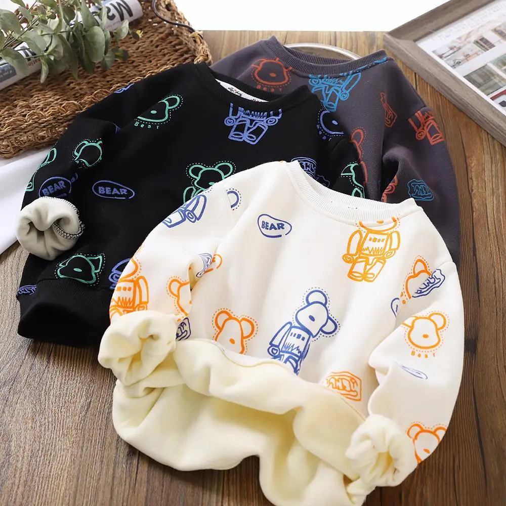 Boys' Fleece-Lined Sweater 2022 Autumn and Winter New Children's Cartoon Printed Thickening Single-Layer Fleece-Lined Bottoming
Boys' Fleece-Lined Sweater 2022 Autumn and Winter New Children's Cartoon Printed Thickening Single-Layer Fleece-Lined Bottoming