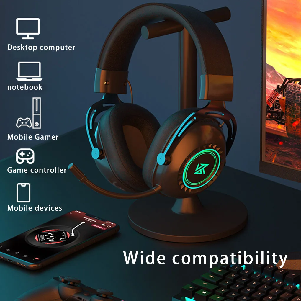 Office Hotel Adjustable Rechargeable Gaming Headphone Type-c Charging RGB Light Headset Live Streaming Wireless Earphone
Office Hotel Adjustable Rechargeable Gaming Headphone Type-c Charging RGB Light Headset Live Streaming Wireless Earphone
