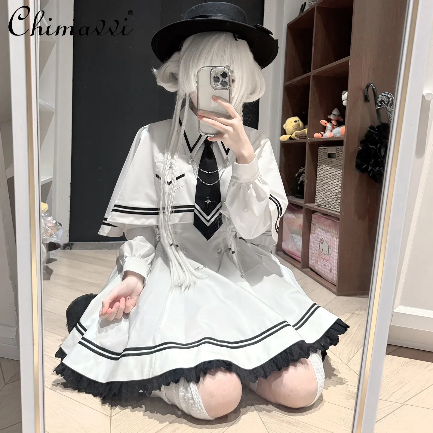 Japanese Mine Dress Set Spring Autumn Sailor Uniform Girls Slim Large Size Long Sleeve Dress Cape Leg Warmer Jk Women Outfits
Japanese Mine Dress Set Spring Autumn Sailor Uniform Girls Slim Large Size Long Sleeve Dress Cape Leg Warmer Jk Women Outfits