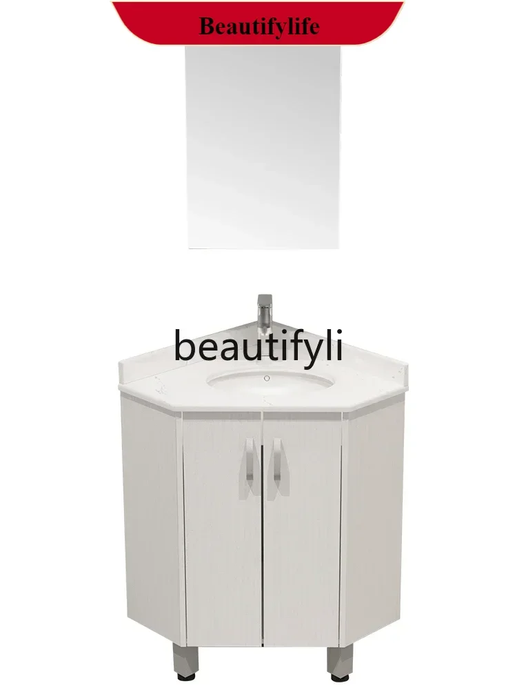 F185 Small apartment marble countertop triangular bathroom cabinet corner washstand corner hand washbasin
F185 Small apartment marble countertop triangular bathroom cabinet corner washstand corner hand washbasin