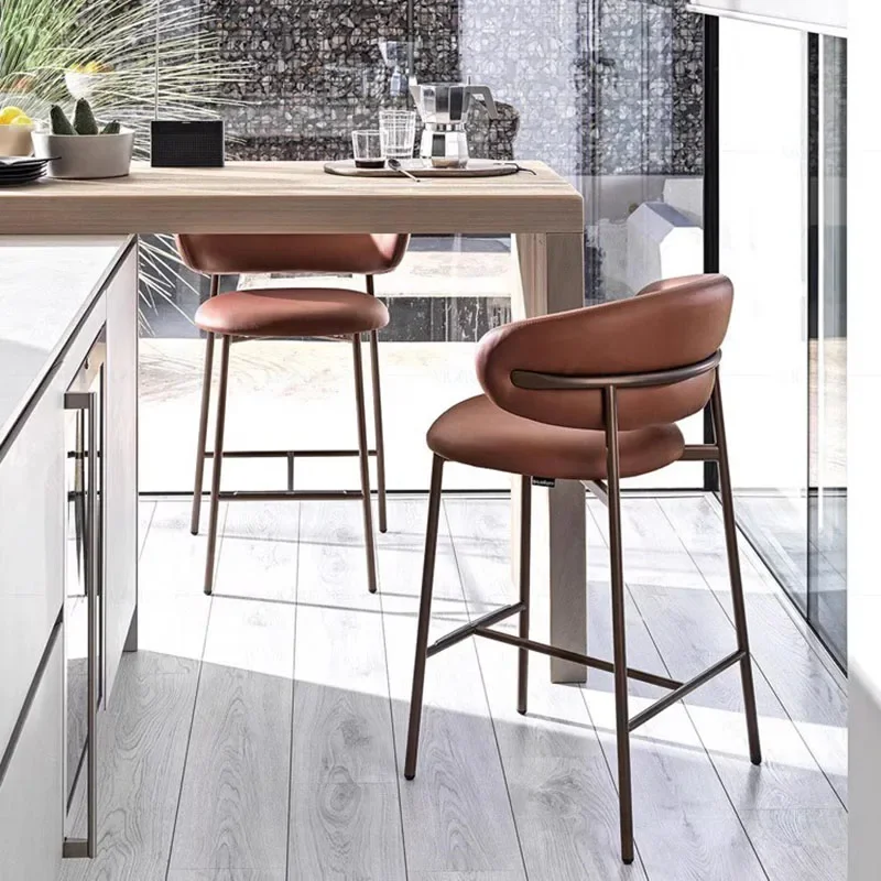 High Quality Metal Bar Chairs Modern Simple Back Leather Designer Nordic Chair Minimalist Comfortable Taburete Alto Furniture
High Quality Metal Bar Chairs Modern Simple Back Leather Designer Nordic Chair Minimalist Comfortable Taburete Alto Furniture
