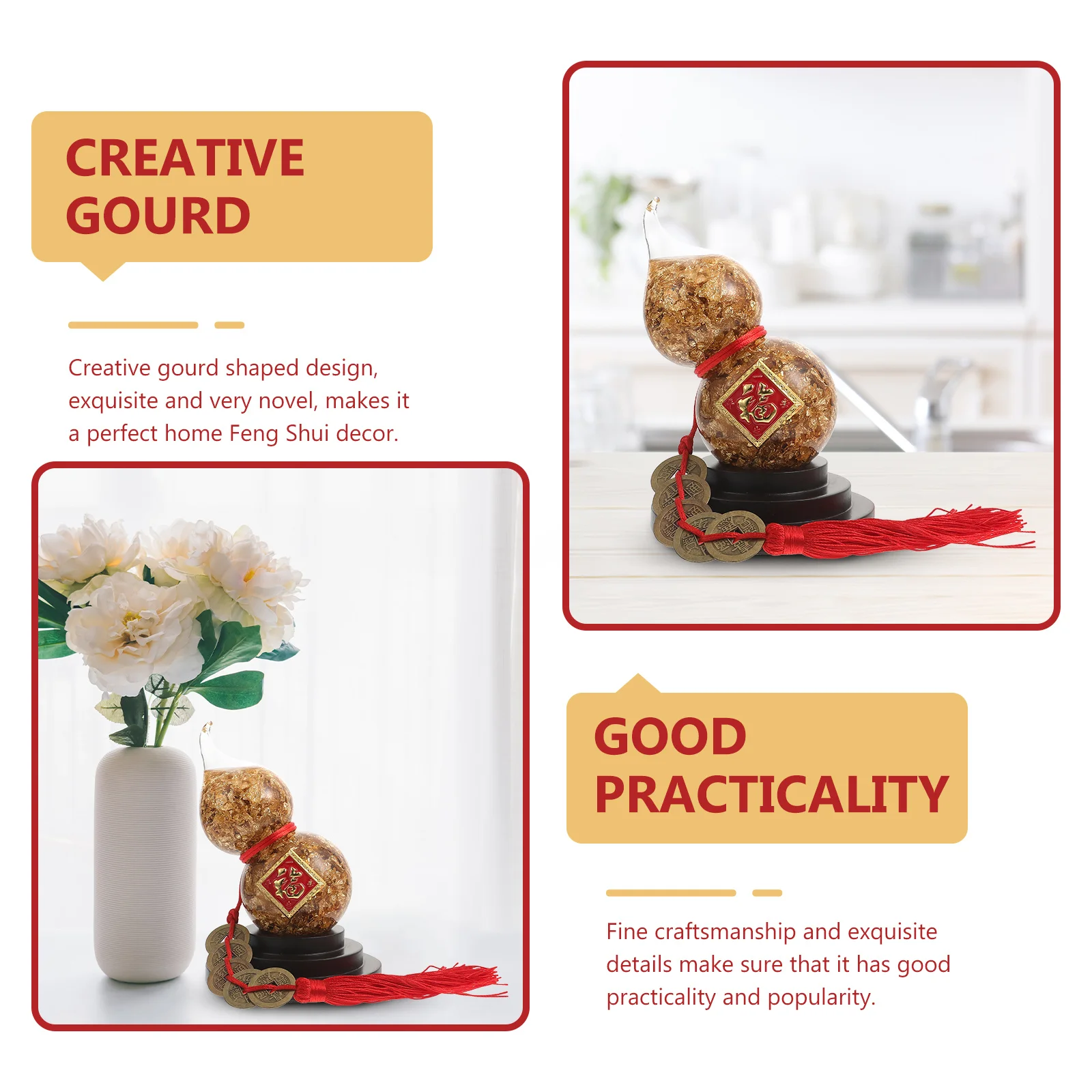 1Set Creative Feng Shui Gourd Decor Desktop Ornament Wealth Prosperity Adornment Tabletop Home Furniture Decorative Gift
1Set Creative Feng Shui Gourd Decor Desktop Ornament Wealth Prosperity Adornment Tabletop Home Furniture Decorative Gift