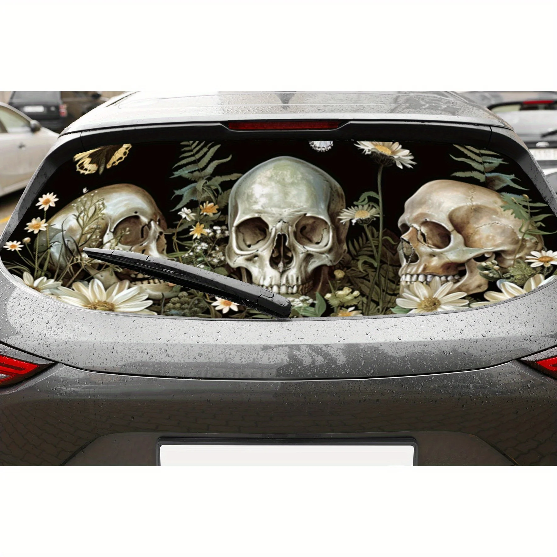 Mysterious Skull and Flower PVC Perforated Car Vinyl Wraps, Durable Car Rear Windshield Sticker, Waterproof Car Rear Window Deca
Mysterious Skull and Flower PVC Perforated Car Vinyl Wraps, Durable Car Rear Windshield Sticker, Waterproof Car Rear Window Deca