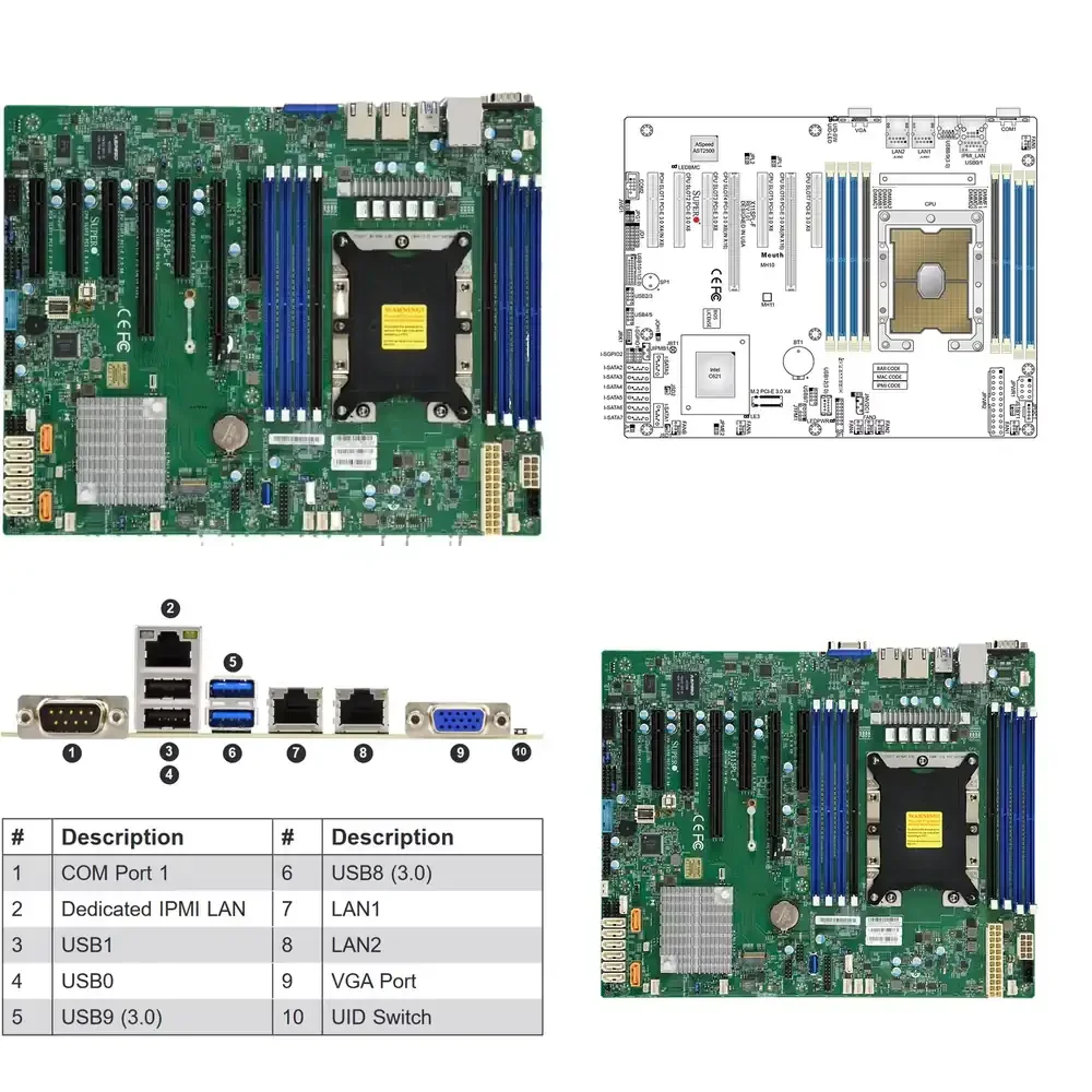 New Super Micro X11SPL-F Server Motherboard for C621 Chipset ATX Form Factor with Dual Gigabit LAN 4 DDR4 Slots SATA
New Super Micro X11SPL-F Server Motherboard for C621 Chipset ATX Form Factor with Dual Gigabit LAN 4 DDR4 Slots SATA