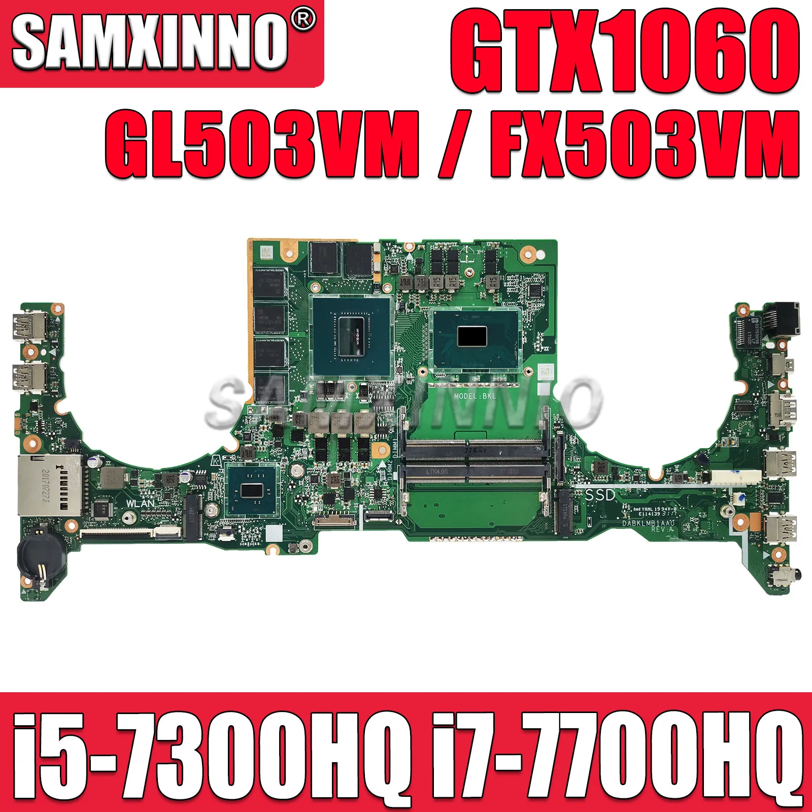 Материнская плата для ноутбука ASUS GL503VM FX503VM FX63V S5AM DA0BKLMBAD0 DABKLMB1AA0 I5-7300HQ I7-7700HQ GTX1060-V3G/V6G
Материнская плата для ноутбука ASUS GL503VM FX503VM FX63V S5AM DA0BKLMBAD0 DABKLMB1AA0 I5-7300HQ I7-7700HQ GTX1060-V3G/V6G