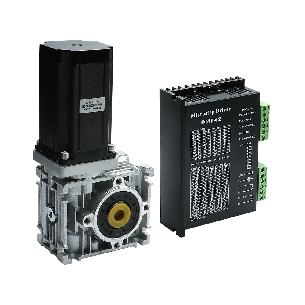 RV030 Nema23 Шаговый двигатель Червячная коробка передач RV030 Редуктор скорости с выходом 14 мм 3A 56 мм 1,2 НМ 172 унций в Dm542 Комплект драйверов для преобразования с ЧПУ
RV030 Nema23 Шаговый двигатель Червячная коробка передач RV030 Редуктор скорости с выходом 14 мм 3A 56 мм 1,2 НМ 172 унций в Dm542 Комплект драйверов для преобразования с ЧПУ