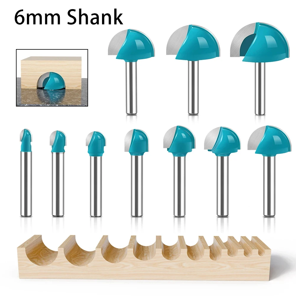 6mm Shank Round Nose Router Bit Woodworking Half Round Carving Ball Nose Engraving Milling Cutter for Grooving and Edging
6mm Shank Round Nose Router Bit Woodworking Half Round Carving Ball Nose Engraving Milling Cutter for Grooving and Edging