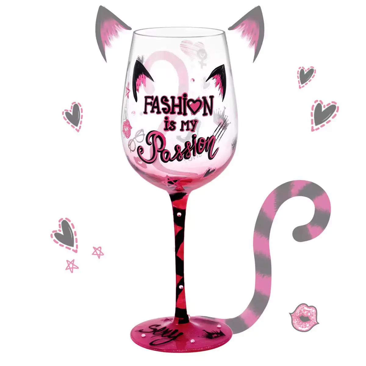 Little Wild Cat Hand-painted Wine Glass Cup High Footed Red Wine Glass Christmas Champagne Goblet Festiva Bar Party Table Decor
Little Wild Cat Hand-painted Wine Glass Cup High Footed Red Wine Glass Christmas Champagne Goblet Festiva Bar Party Table Decor