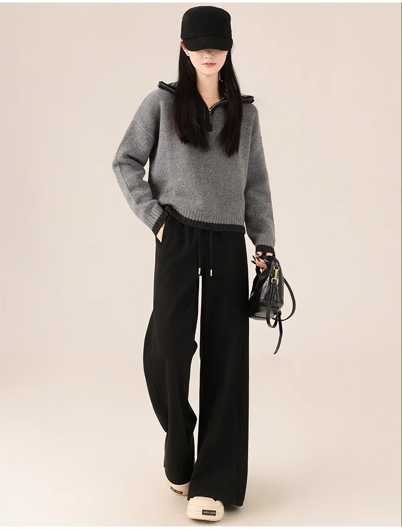 Women's Drawstring Wide Leg Pants High Waist Soft Fleece Lined Casual Loose Trousers for Cold Seasons
Women's Drawstring Wide Leg Pants High Waist Soft Fleece Lined Casual Loose Trousers for Cold Seasons