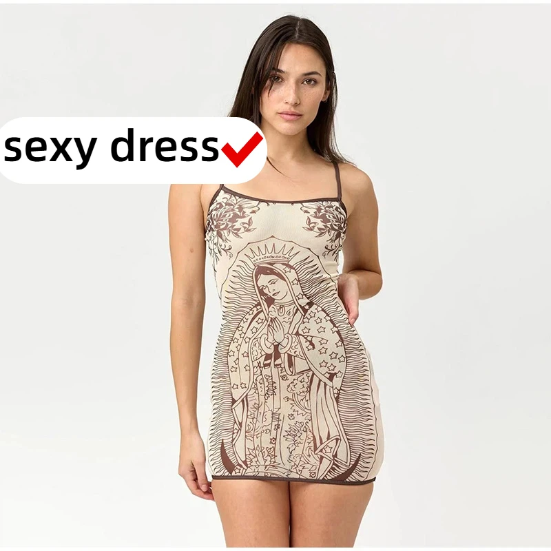 High Elasticity Dress Women Art Print Low-neck See Through Skinny Sexy Midnight Summer Trend Chic Hottie Mini Bodycon Nightdress
High Elasticity Dress Women Art Print Low-neck See Through Skinny Sexy Midnight Summer Trend Chic Hottie Mini Bodycon Nightdress