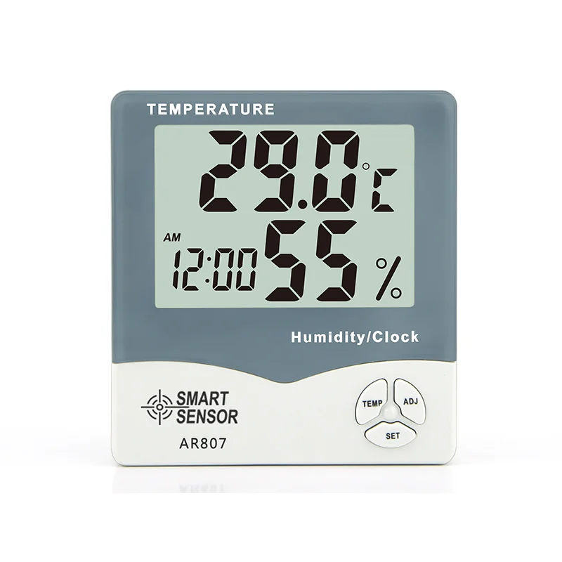 SMART SENSOR AR807 Digital Temperature Humidity Hygrometer Thermometer Digital Display Alarm Clock Humidity Test
SMART SENSOR AR807 Digital Temperature Humidity Hygrometer Thermometer Digital Display Alarm Clock Humidity Test