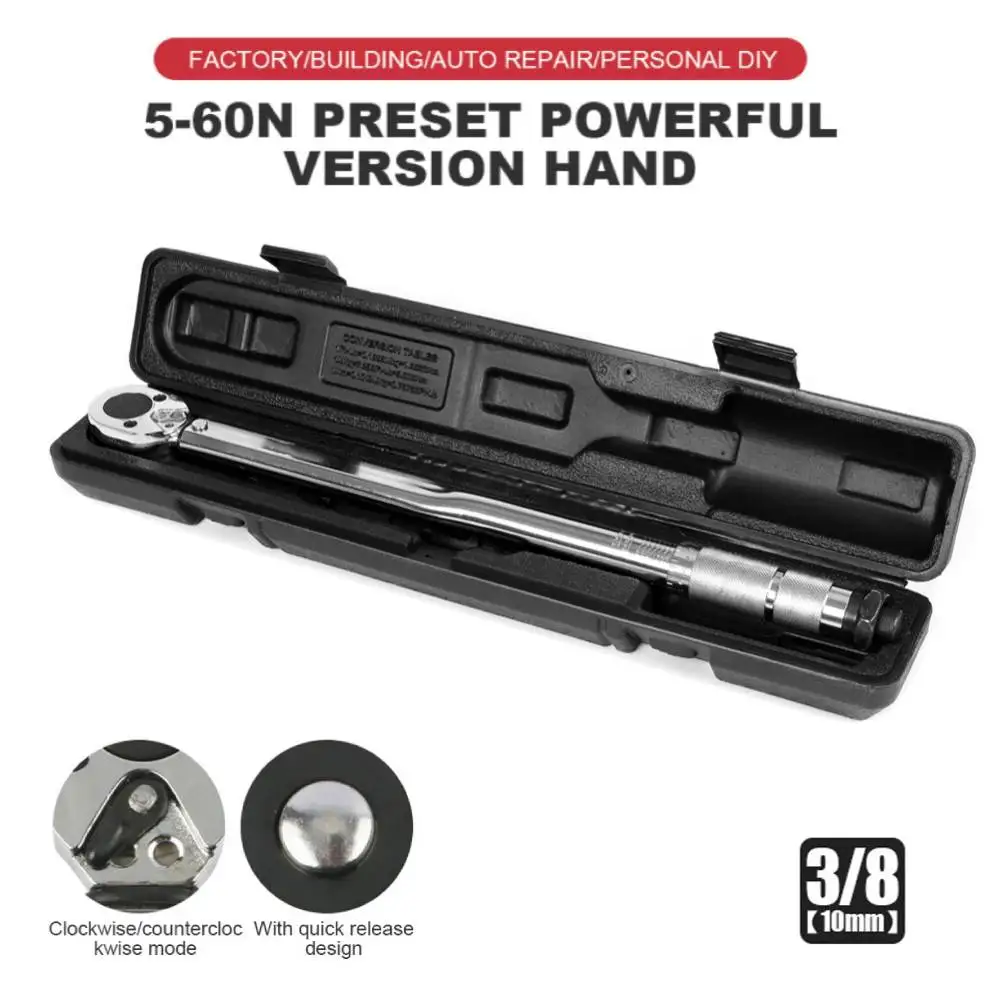 Square Drive Torque Wrench 1/2 3/8in 10-150N.m Spanner Hand Tool Adjustable Torque Spanner Precise Preset Car Bike Repair Tools
Square Drive Torque Wrench 1/2 3/8in 10-150N.m Spanner Hand Tool Adjustable Torque Spanner Precise Preset Car Bike Repair Tools