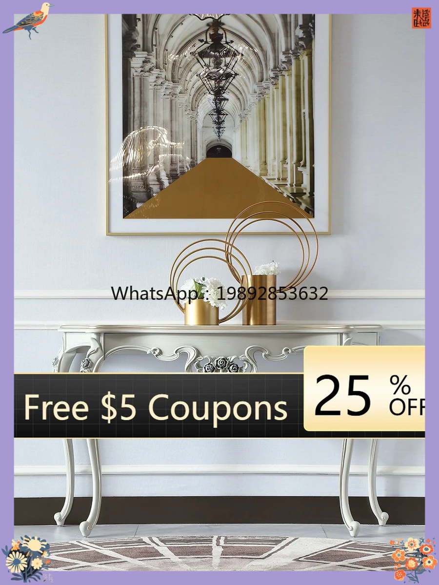 French Style Entryway Solid Wood Console Table European Style Villa Large Flat Floor Entryway Wall-Mounted Console Table
French Style Entryway Solid Wood Console Table European Style Villa Large Flat Floor Entryway Wall-Mounted Console Table