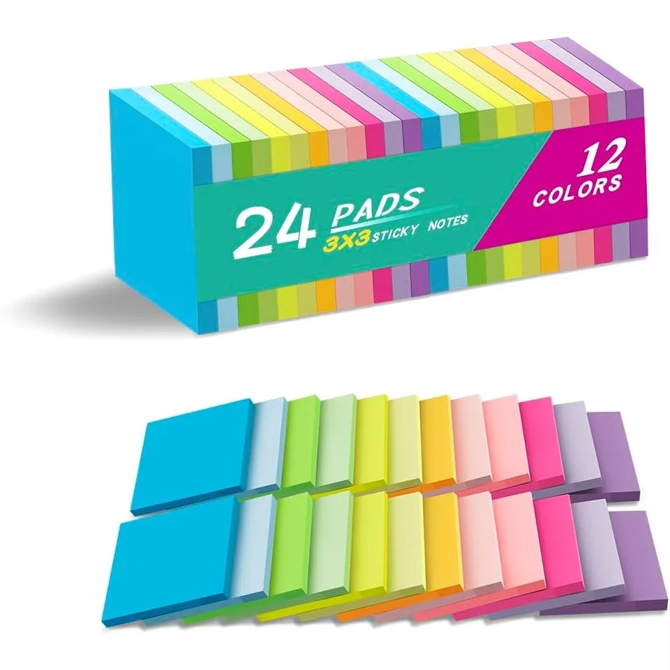 Sticky Notes 3x3 Inches Bright Colors Self-Stick Pads for Home Office Notebook
Sticky Notes 3x3 Inches Bright Colors Self-Stick Pads for Home Office Notebook