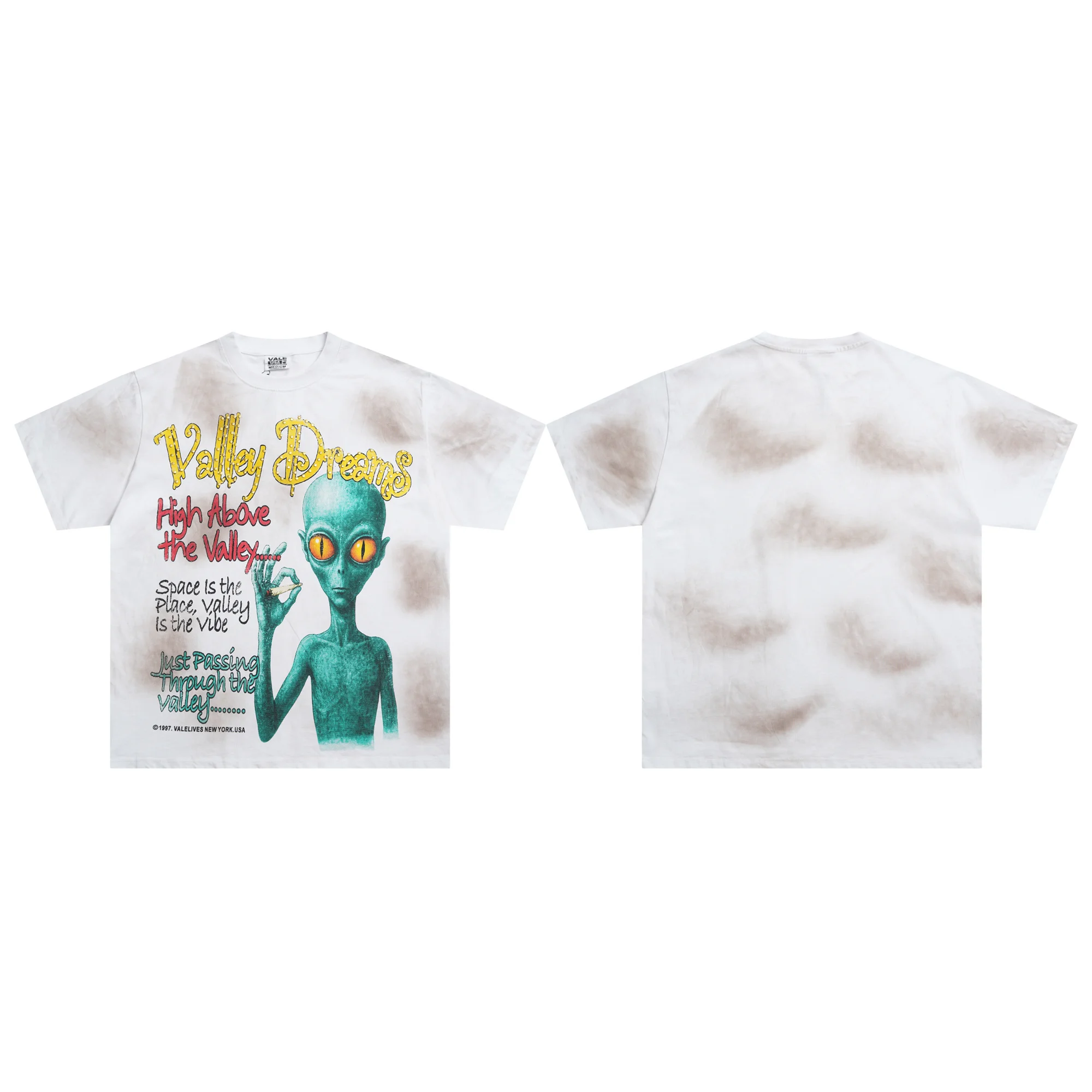 V Valley Retro Alien Print Rhinestone Waed Pure Cotton round Ne ort Sve T-irt Streetwear Hip Hop Casual ex
V Valley Retro Alien Print Rhinestone Waed Pure Cotton round Ne ort Sve T-irt Streetwear Hip Hop Casual ex