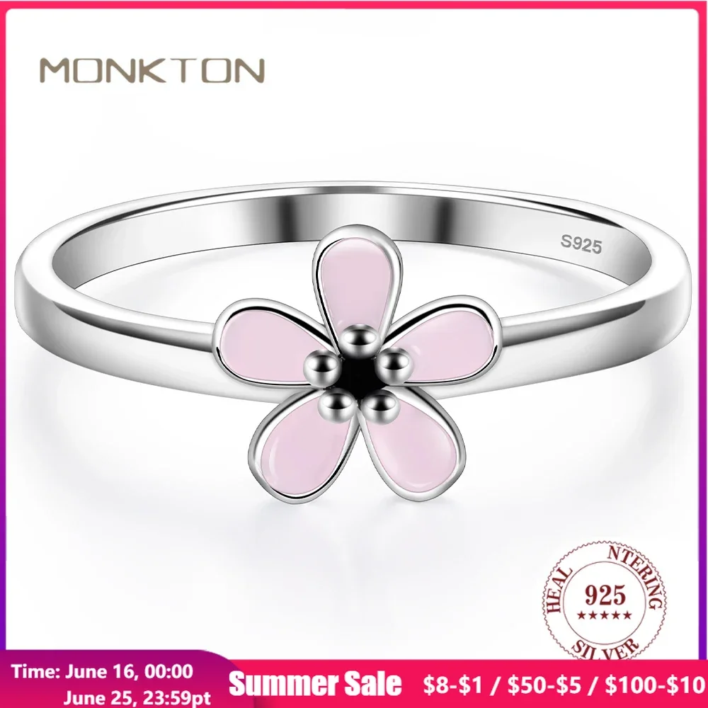 Monkton 100% Original 925 Sterling Silver Enamel Flower Rings for Women Elegant Wedding Engagement Jewelry Birthday Gift
Monkton 100% Original 925 Sterling Silver Enamel Flower Rings for Women Elegant Wedding Engagement Jewelry Birthday Gift