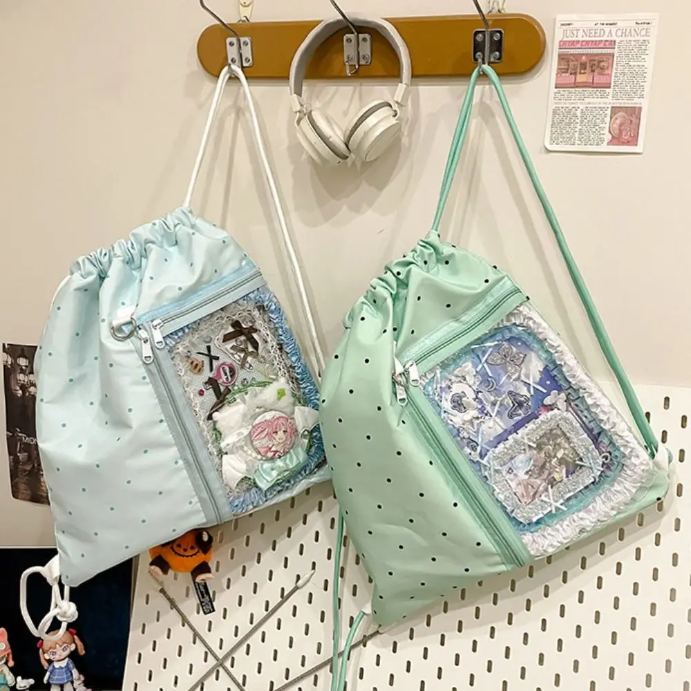 Korean Style Nylon Drawstring Backpack Lightweight Wave Point Light Soft Nylon Bag Sweet Harajuku Student Schoolbag Travel
Korean Style Nylon Drawstring Backpack Lightweight Wave Point Light Soft Nylon Bag Sweet Harajuku Student Schoolbag Travel