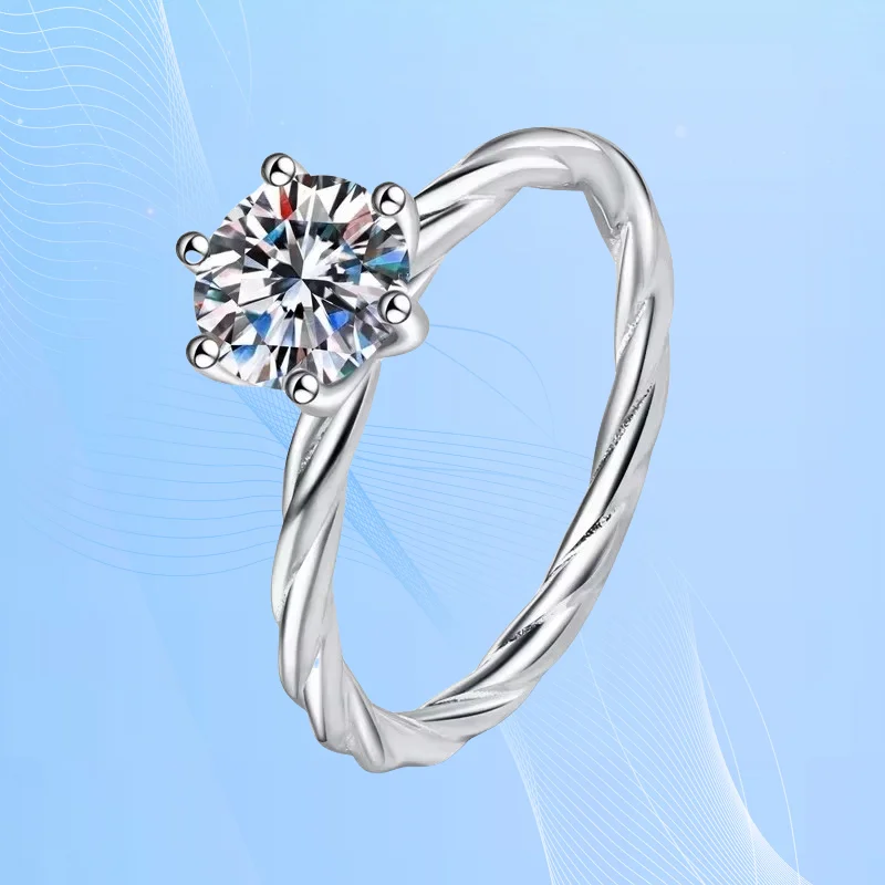 Designer Jewelry Female 18K White Gold VVS1 D Color 1Carat Moissanite Diamond Torsion Beam Style Women Advanced Sense Gril Rings
Designer Jewelry Female 18K White Gold VVS1 D Color 1Carat Moissanite Diamond Torsion Beam Style Women Advanced Sense Gril Rings