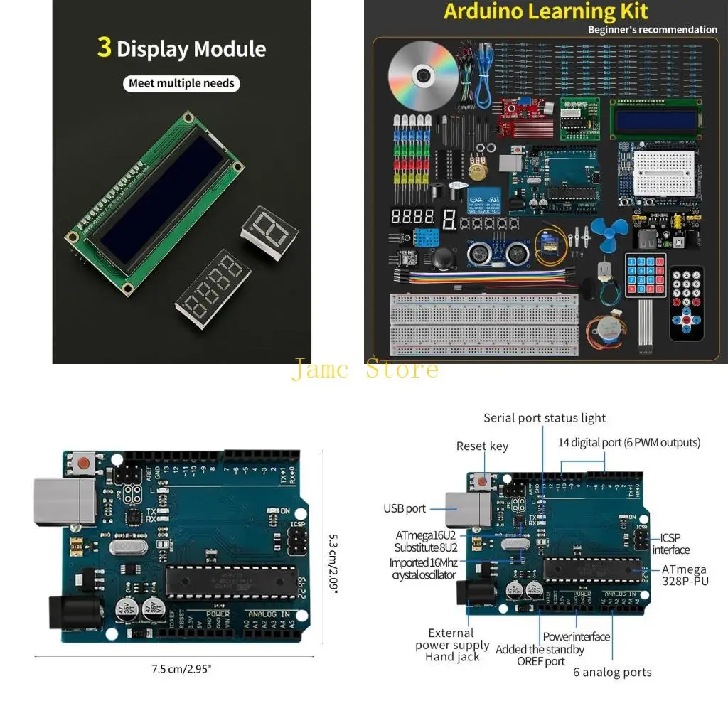 LX0B Super Starter for R3 Projector Microcontroller Board Breadboard / Step Motor / SG90 Servo /1602 LCD