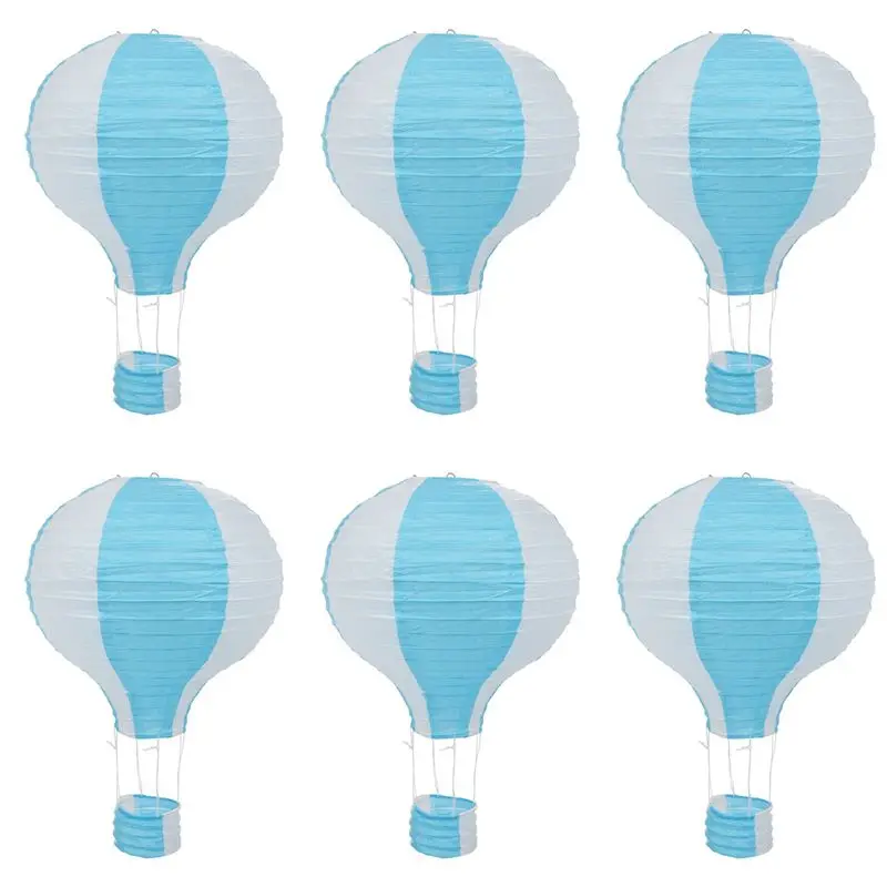6Pcs 12Inch Hot Air Balloon Paper Lantern Lampshade Ceiling Light Wedding Party Decor, Blue Stripes
6Pcs 12Inch Hot Air Balloon Paper Lantern Lampshade Ceiling Light Wedding Party Decor, Blue Stripes