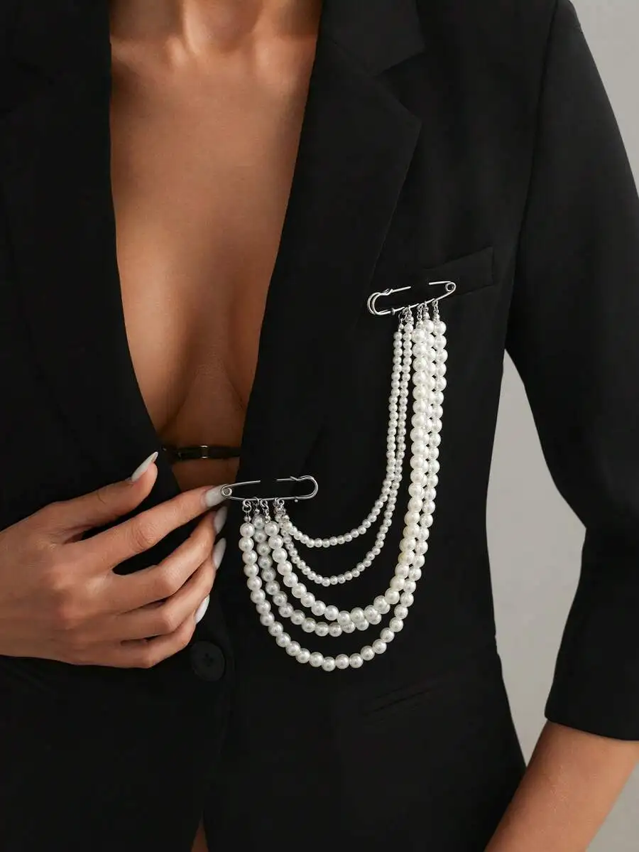 Vintage U-Shaped Multi-Layer Faux Pearl Brooch Pin For Women Men Wedding Party Street Style
Vintage U-Shaped Multi-Layer Faux Pearl Brooch Pin For Women Men Wedding Party Street Style
