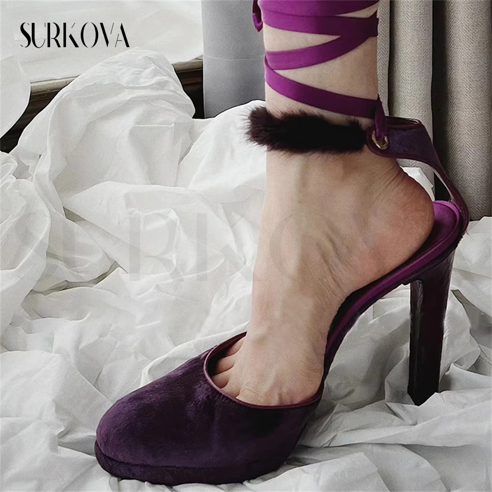 Purple Fuzzy Ankle Strap Fashion Woman High Heels Pumps 2023 New Suede Round Toe High Heels Ladies Prom Party Shoes Woman Shoes
Purple Fuzzy Ankle Strap Fashion Woman High Heels Pumps 2023 New Suede Round Toe High Heels Ladies Prom Party Shoes Woman Shoes