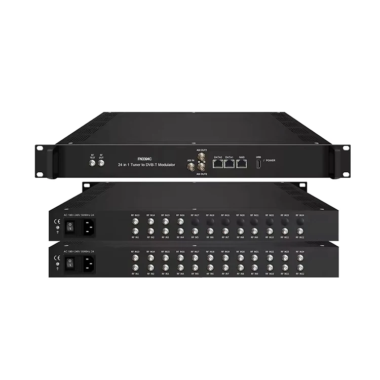 Hot Selling FN3394C DVB-T Modulator 16/24 FTA Tuner DVB-S2 to DVB-T Transmodulator Essential for Radio TV Broadcasting Equipment
Hot Selling FN3394C DVB-T Modulator 16/24 FTA Tuner DVB-S2 to DVB-T Transmodulator Essential for Radio TV Broadcasting Equipment