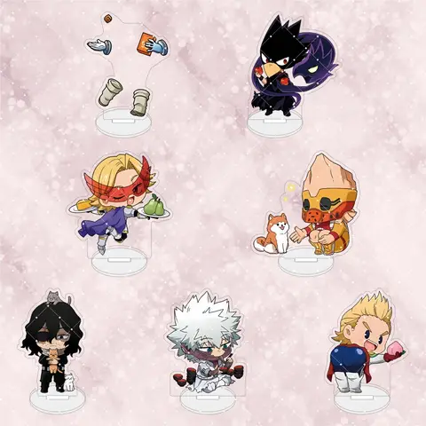 My Hero Academia10cm Q Version Dabi Keychain Acrylic Stand Anime Character Desktop Display Mirio Togata Collectible Ornament