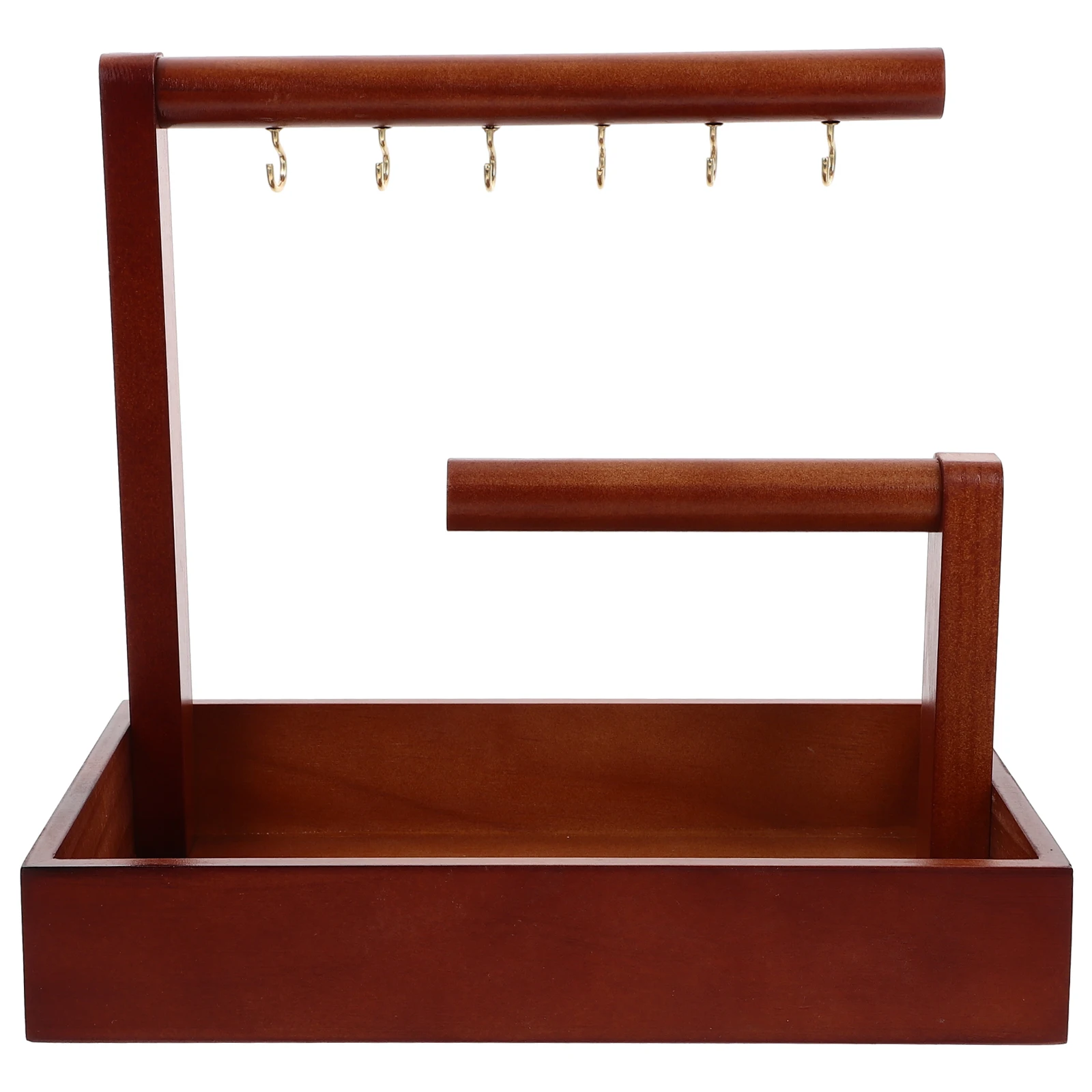 Rustic Wooden Jewelry Storage Display Stand Brown Tray Organizer for Bracelets Watches Accessories without Hooks
Rustic Wooden Jewelry Storage Display Stand Brown Tray Organizer for Bracelets Watches Accessories without Hooks