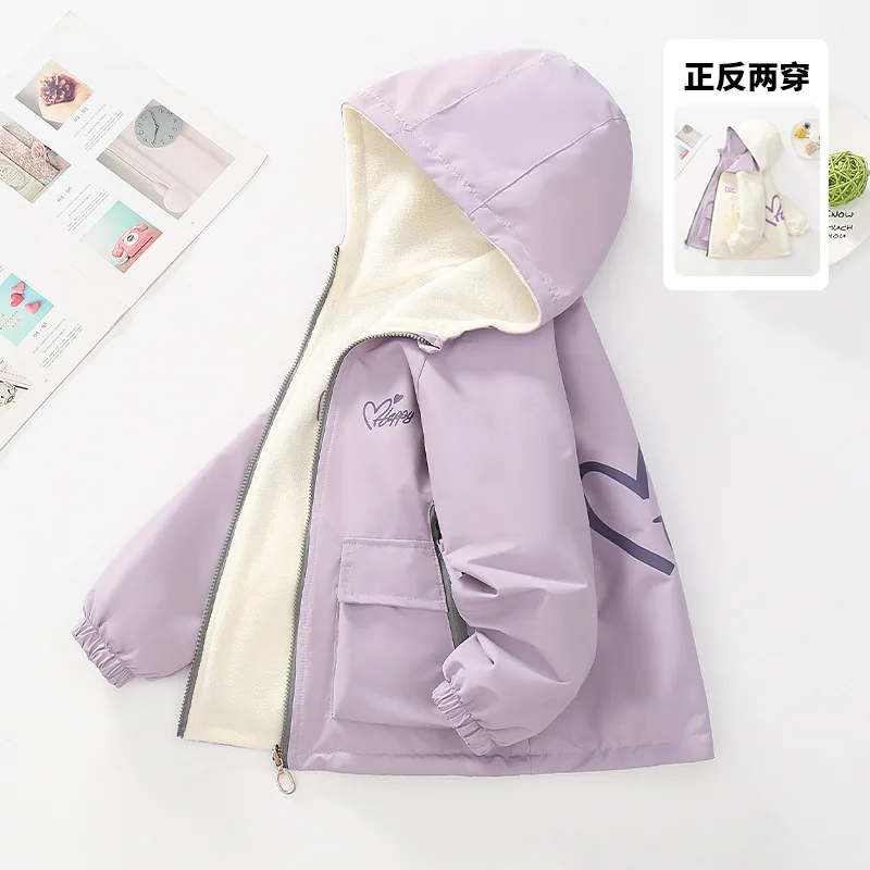 4-14 Years Girls Fleece Coat Kids Padded Double-Sided Jacket Letter Print Loose Hooded Windbreaker Winter Kids Warm Outerwears
4-14 Years Girls Fleece Coat Kids Padded Double-Sided Jacket Letter Print Loose Hooded Windbreaker Winter Kids Warm Outerwears